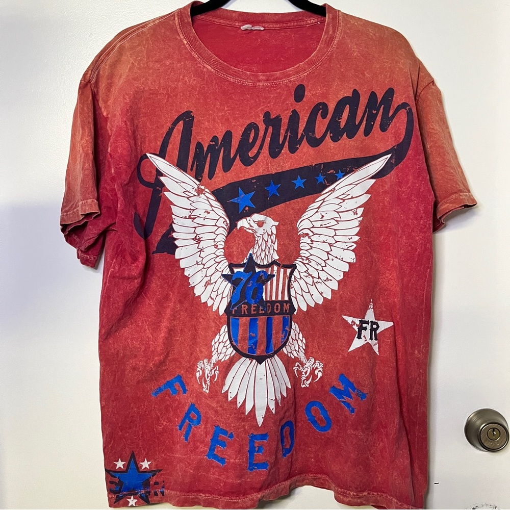 Vintage American Eagle Graphic Tee Y2K Casual Streetwear AOP Size Large